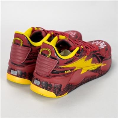 Ezra Miller Autographed Puma RS-X Bait The Flash Shoes with The Sultan of Speed Inscription