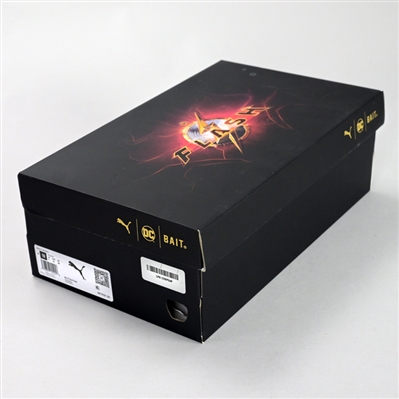 Ezra Miller Autographed Puma RS-X Bait The Flash Shoes with The Sultan of Speed Inscription