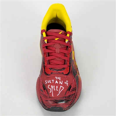 Ezra Miller Autographed Puma RS-X Bait The Flash Shoes with The Sultan of Speed Inscription