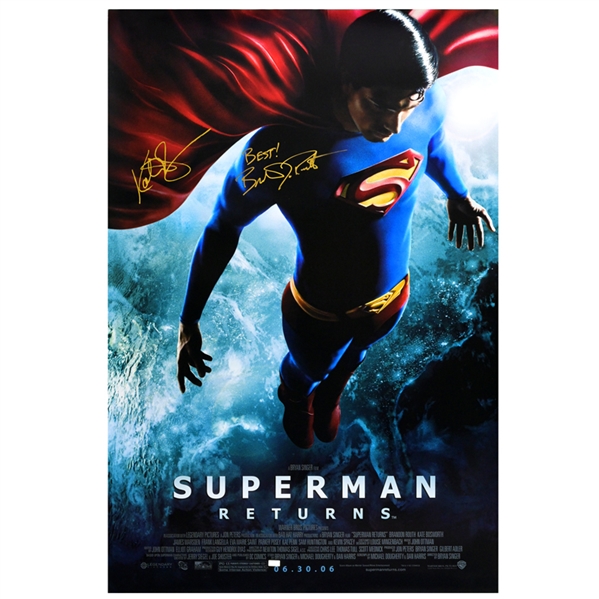 Brandon Routh and Kate Bosworth Autographed 2006 Superman Returns 27x40 Original Double-Sided Movie Poster