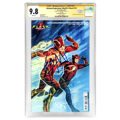 Ezra Miller Autographed 2023 Batman/Superman: Worlds Finest #16 Doug Braithwaite Variant Cover C CGC SS 9.8 