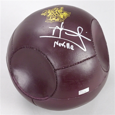 Matthew Lewis Autographed Harry Potter Quaffle Ball with 'Neville' Inscription 