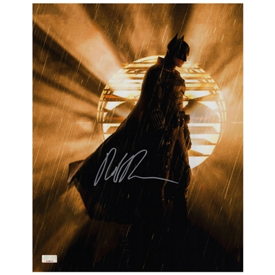 Robert Pattinson Autographed 2022 The Batman Bat Signal 11x14 Photo