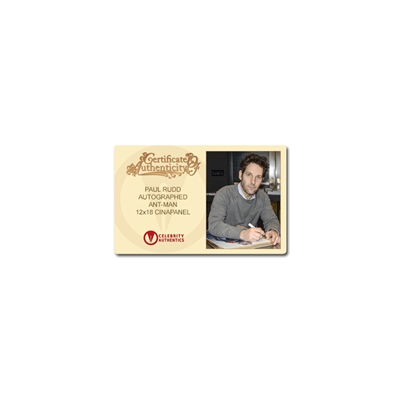 Paul Rudd Autographed Ant-Man 12x18 CinaPanel