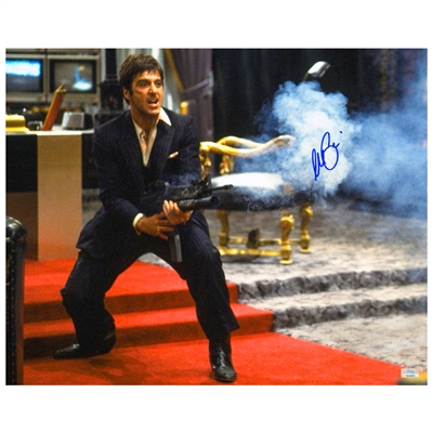 Al Pacino Autographed Scarface Tony Montana My Little Friend 16x20 Action Photo