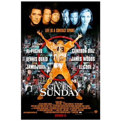 Al Pacino, Jamie Foxx Autographed Any Given Sunday 27x40 Double Sided Original Movie Poster