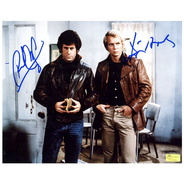  David Soul and Paul Michael Glaser Autographed Starsky and Hutch 8x10 Scene Photo