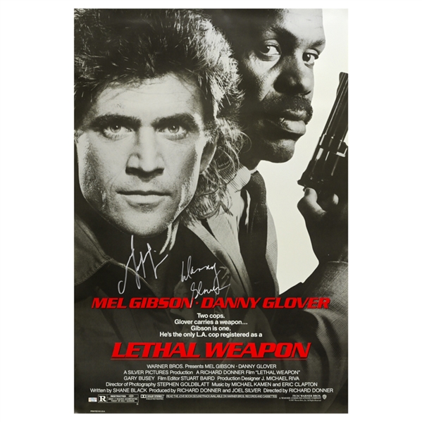 Mel Gibson and Danny Glover Autographed 1987 Lethal Weapon Original 27x40 Single-Sided Movie Poster