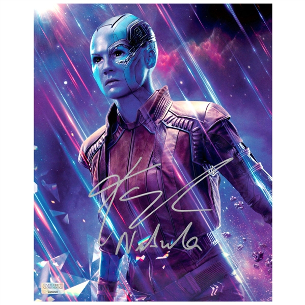 Karen Gillan Autographed 2019 Avengers Endgame Nebula 8x10 Photo with Nebula’ Inscription