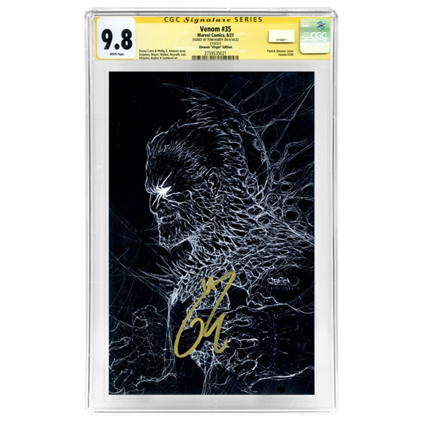 Tom Hardy Autographed 2021 Venom #35 Gleason Virgin Variant Cover CGC SS 9.8