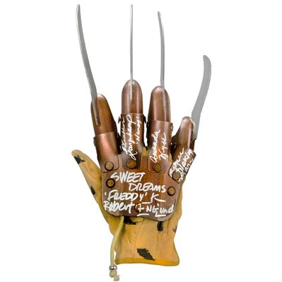 Robert Englund, Heather Langenkamp, Amanda Wyss, Ronee Blakley Autographed A Nightmare on Elm Street Freddy Kreuger Glove