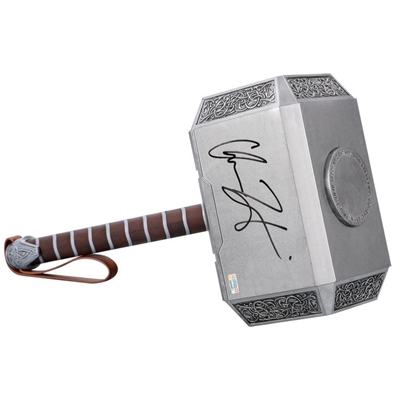 Chris Hemsworth Autographed Hasbro Marvel Legends Avengers Thor Prop Replica 1:1 Hammer