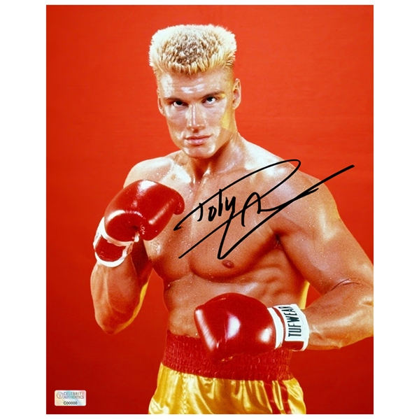 Dolph Lundgren Autographed 1985 Rocky IV Ivan Drago 8x10 Studio Photo