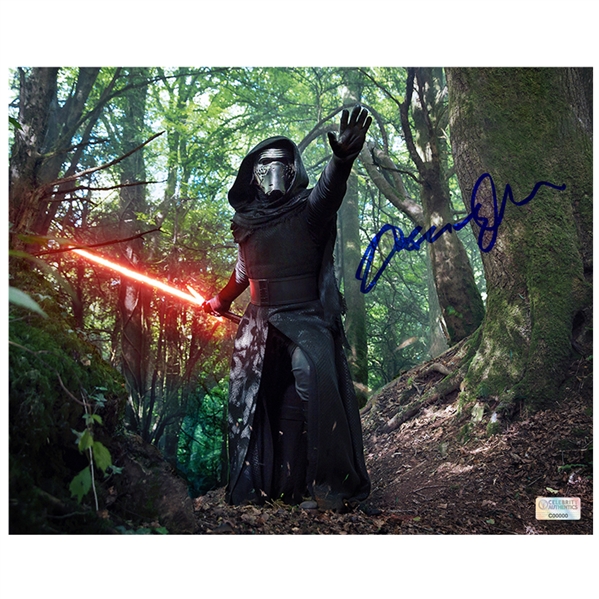 Adam Driver Autographed Star Wars: The Force Awakens Kylo Ren in the Forest of Takodana 8x10 Photo