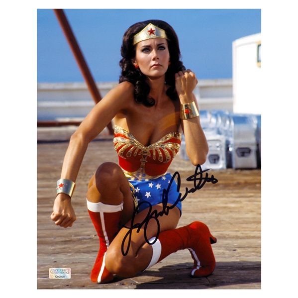 Lynda Carter Autographed 1976 Wonder Woman Defender 8x10 Photo