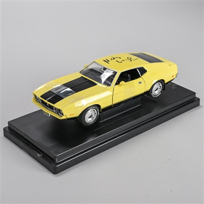 Nicolas Cage Autographed 1973 Ford Mustang Eleanor Gone in 60 Seconds Mach 1 (Yellow) 1:18 Scale Die-Cast Car
