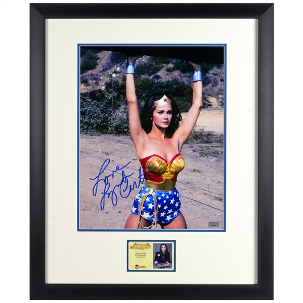 Lynda Carter Autographed 1976 Wonder Woman Scene 11x14 Framed Photo