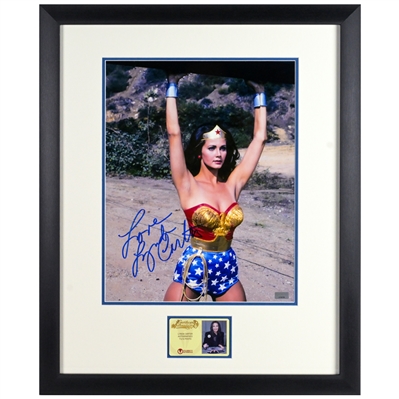 Lynda Carter Autographed 1976 Wonder Woman Scene 11x14 Framed Photo