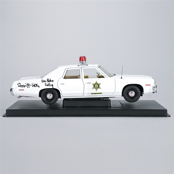 Tom Wopat, Sonny Shroyer, Don Pedro Colley, James Best Autographed The Dukes of Hazzard Cast Autographed Dukes of Hazzard 1974 Dodge Monaco 1:18 Scale Die-Cast Police Car