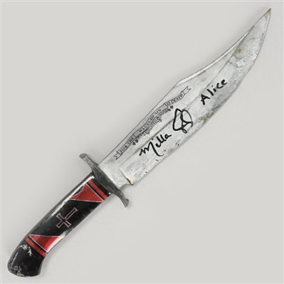 Milla Jovovich Autographed 2016 Resident Evil The Final Chapter Screen Used Alice Knife with Alice Inscription