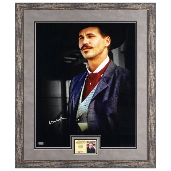 Val Kilmer Autographed 1993 Tombstone Doc Portrait 16x20 Framed Photo