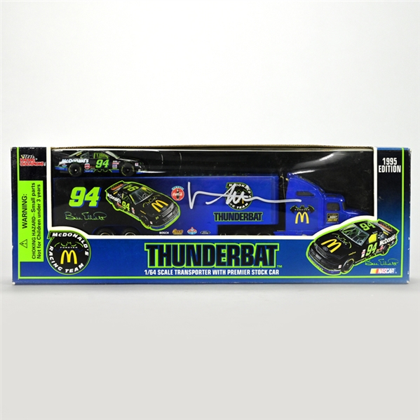 Val Kilmer Autographed 1995 Batman Forever Thunderbat Nascar 1:64 Scale Die-Cast Transporter with Premier Stock Car