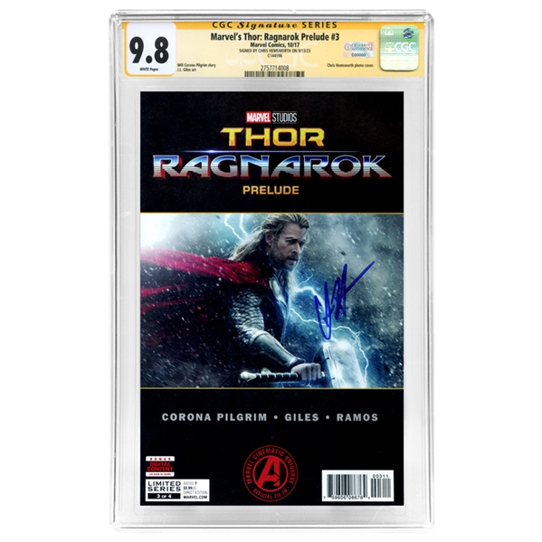 Chris Hemsworth Autographed Marvels Thor: Ragnarok Prelude #3 CGC SS 9.8