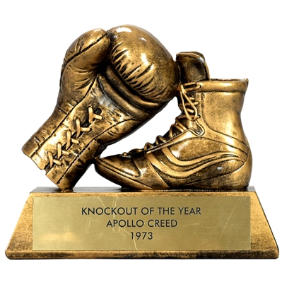 2018 Creed II Screen Used Knockout of the Year Apollo Creed 1973 6" Trophy with Dolph Lundgren LOA