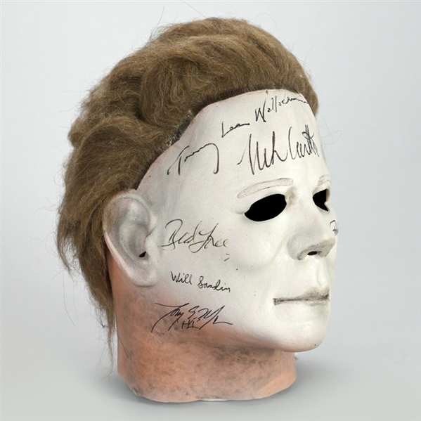 Dick Warlock, Nick Castle, Tony Moran Halloween Cast Autographed Michael Myers Mask