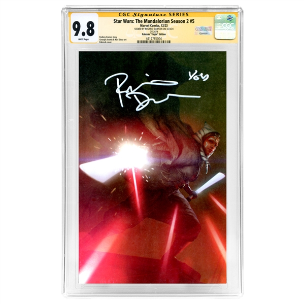 Rosario Dawson 2023 Autographed Star Wars The Mandalorian Seaon 2 #5 Rahzzah Virgin Cover CGC SS 9.8