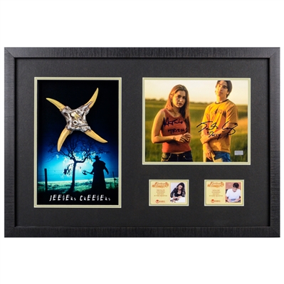 Justin Long & Gina Philips Autographed Jeepers Creepers 8x10 Photo Framed Display with Shuriken Prop