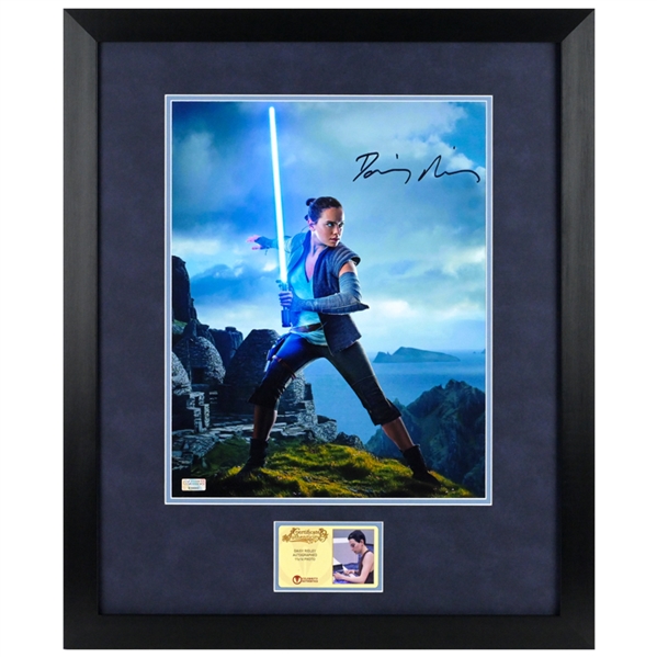 Daisy Ridley Autographed Star Wars The Last Jedi Ahch-To 11x14 Framed Photo