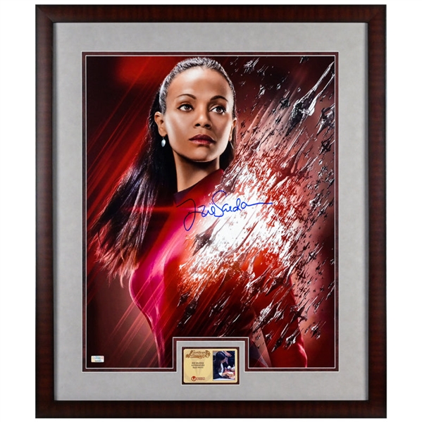 Zoe Saldana Autographed 2016 Star Trek Beyond Uhura 16x20 Framed Photo