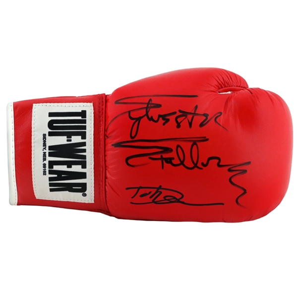 Sylvester Stallone, Dolph Lundgren Autographed Rocky TUF-WEAR Boxing Glove