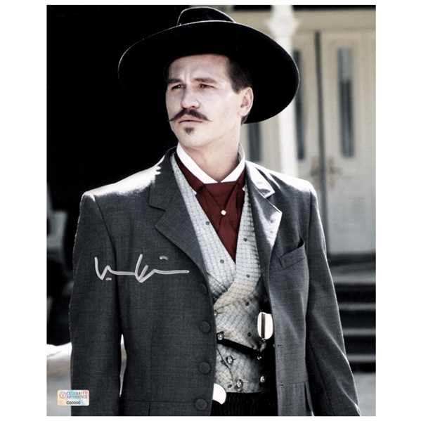 Val Kilmer Autographed Tombstone Doc Holliday Scene 8x10 Photo