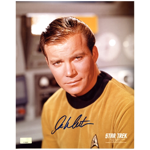 William Shatner Autographed Star Trek Captain Kirk on Set 8x10 Photo