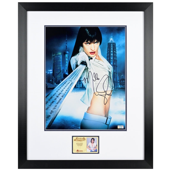 Milla Jovovich Autographed 2006 Ultraviolet Violet Song Jat Shariff Blade 11x14 Photo