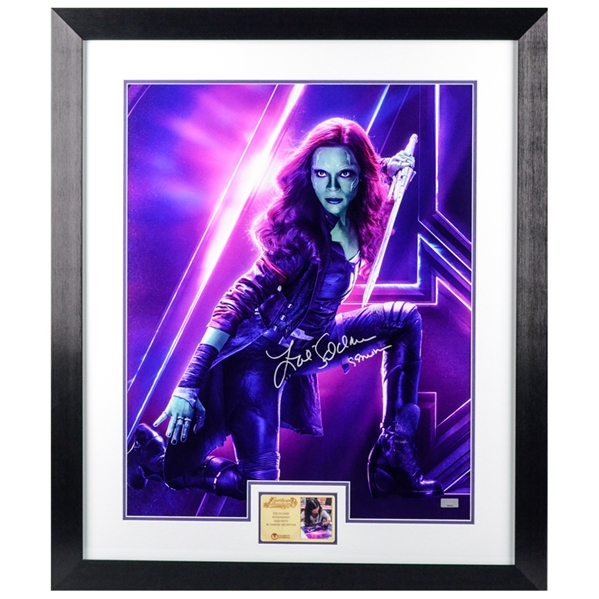 Zoe Saldana Autographed Avengers Infinity War Gamora 16x20 Framed Photo