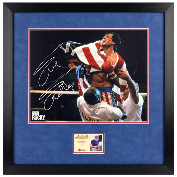 Sylvester Stallone Autographed 1985 Rocky IV Champion 11x14 Framed Photo