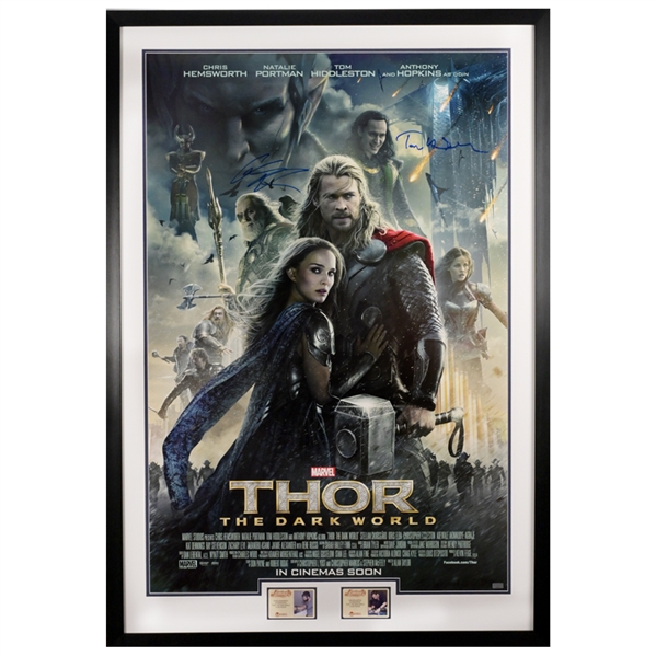 Chris Hemsworth and Tom Hiddleston Autographed 2013 Thor: The Dark World 27x40 Original Framed Poster