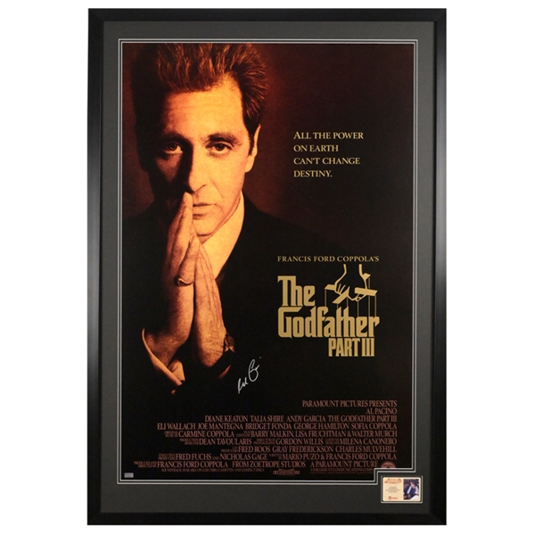 Al Pacino Autographed 1990 The Godfather: Part III 27x40 Original Double-Sided Framed Movie Poster