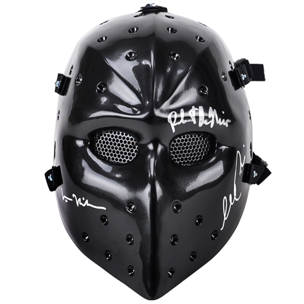 Al Pacino, Robert De Niro, Val Kilmer Autographed 1995 Heat Bank Robbery Chris Shiherlis Mask w/ The Bank is Worth The Risk Inscription by Val Kilmer