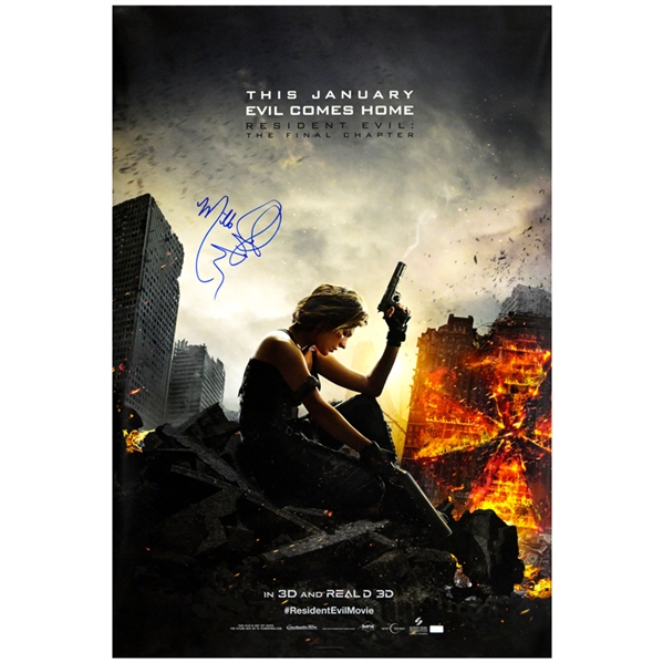 Milla Jovovich Autographed 2016 Resident Evil The Final Chapter Original 27x40 Double-Sided Movie Poster