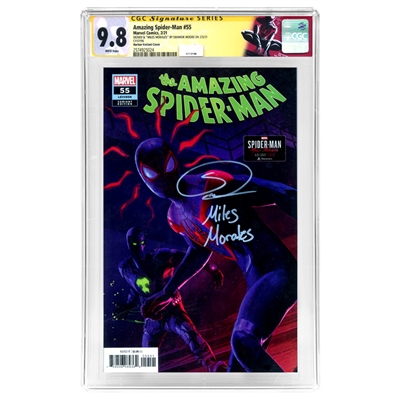 Shameik Moore Autographed 2021 Amazing Spider-Man #55 Horton Variant Miles Morales Cover CGC SS 9.8 (mint)