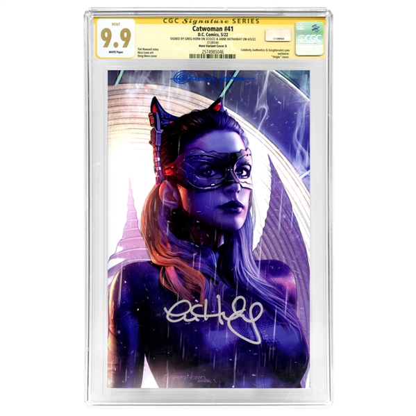 Anne Hathaway, Greg Horn Autographed 2022 Catwoman #41 Horn Cover Variant A CGC SS 9.9 Mint