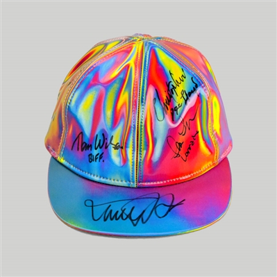 Michael J Fox, Christopher Lloyd, Thomas Wilson, Lea Thompson Cast Autographed Back to the Future II Marty McFly Cap