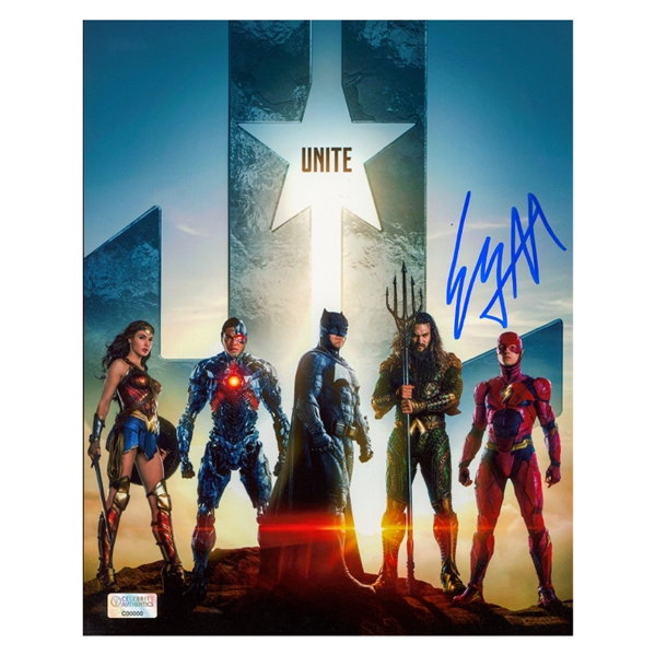 Ezra Miller Autographed Justice League Cast 8x10 Photo