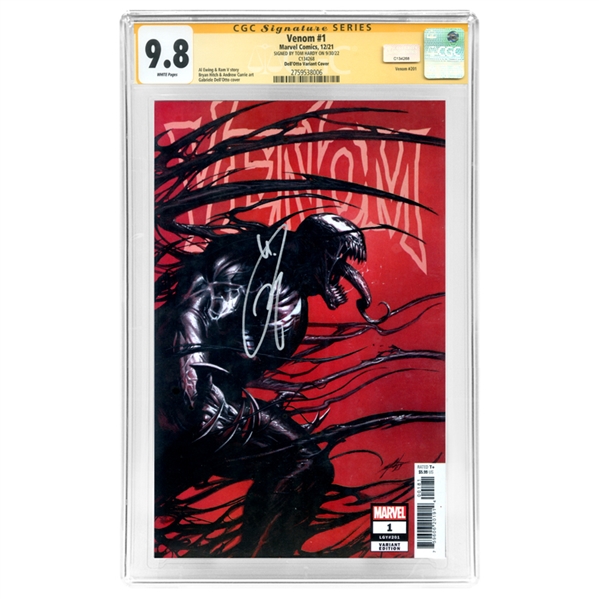 Tom Hardy Autographed 2021 Venom #1 DellOtto Variant Cover CGC SS 9.8 