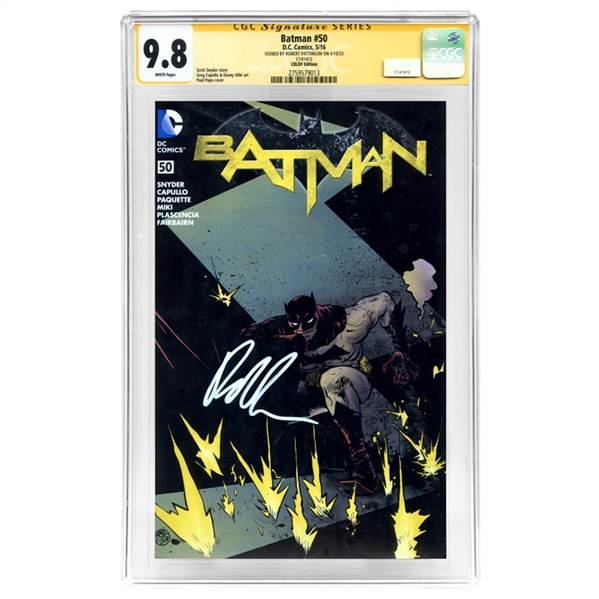 Robert Pattinson Autographed 2016 Batman #50 CBLDF Edition CGC SS 9.8