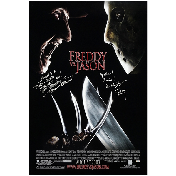 Robert Englund, Ken Kirzinger Autographed 2003 Freddy Vs. Jason Original 27x40 Double-Sided Movie Poster